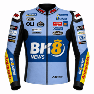 Front view of Alex Marquez Gresini Ducati MotoGP Leather Jacket 2026