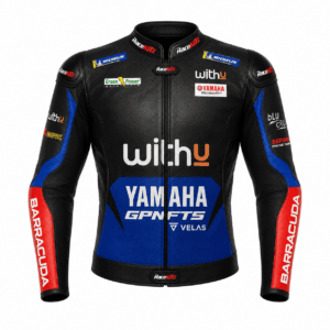 Front view of Darryn Binder Yamaha MotoGP Leather Racing Jacket 2022