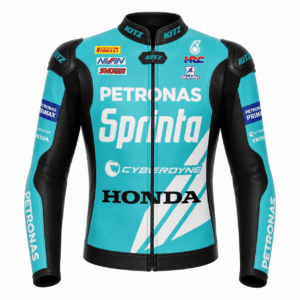 Front view of Eric Granado Petronas Honda SBK Leather Jacket