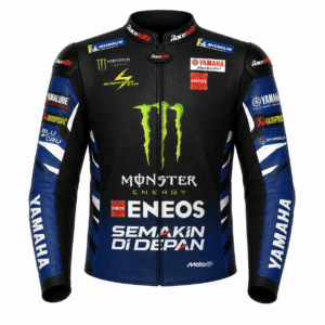 Front view of Fabio Quartararo Yamaha MotoGP Leather Racing Jacket 2026