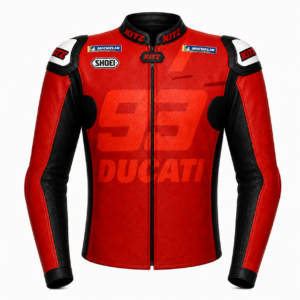 Front view of Marc Marquez Ducati 93 Racing Leather Jacket