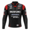 Front view of Maverick Vinales Suzuki MotoGP Black Leather Jacket 2016