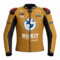 Front view of Toprak Razgatlioglu BMW camel leather racing jacket